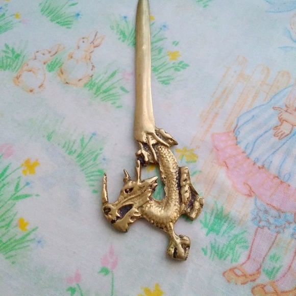 🌙Vintage Brass Dragon Letter Opener - Picture 3 of 6